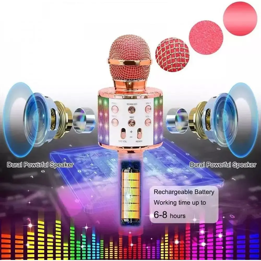 Микрофон с караоке Epik WS858L Pink [124190] - фото 3