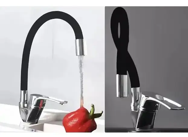 Змішувач гнучкий Water Tap HA-181 для кухні та ванної • Кран із силіконовим виливом 47 см і обертанням на 360° - фото 2