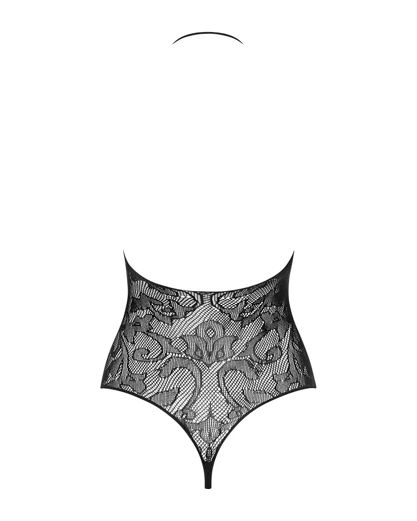 Бодістокінг з великими осередками та відкритою спиною Obsessive B119 teddy S/M/L, халтер - фото 6