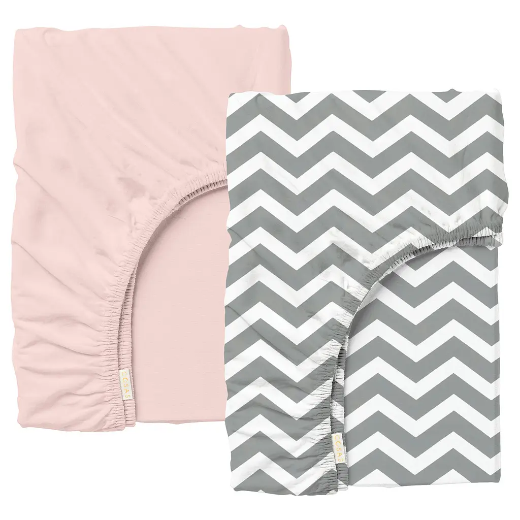 Набір простирадло на резинці 160х200 ROSE / GREY ZIGZAG COSAS (4822052058916)
