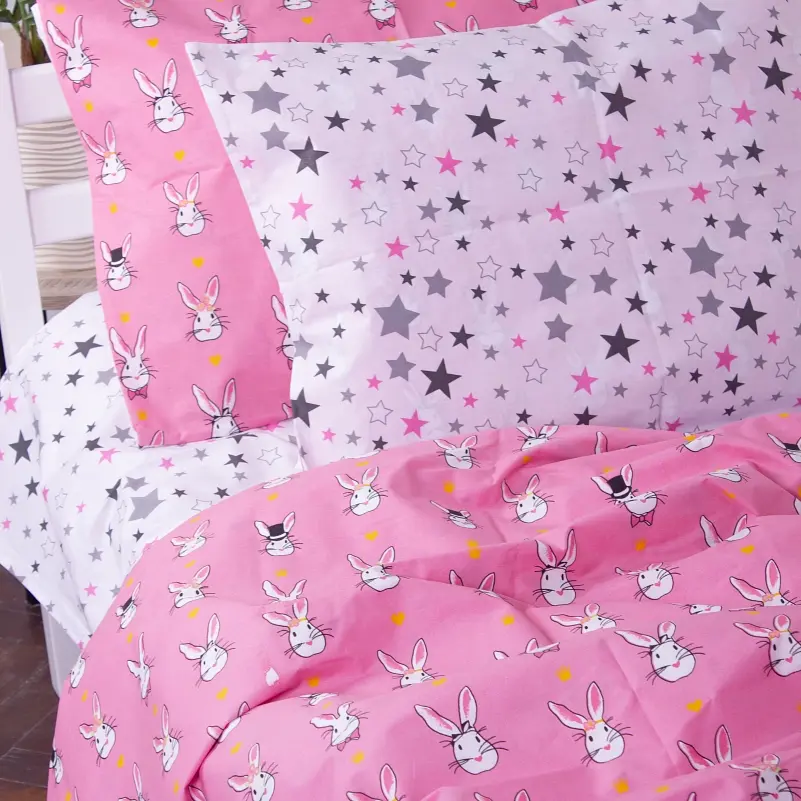Комплект постільної білизни MirSon Kids Time 17-0528 Bunnies pink дитячий - фото 4