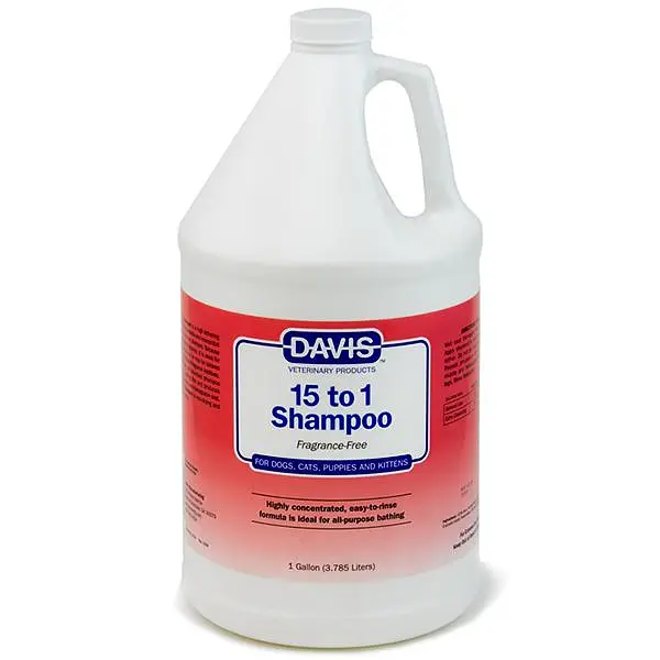 Шампунь Davis 15 to 1 Shampoo With Fragrance-Free ДЕВІС 15:1 без запаху для собак і котів (концентрат) 3.8 л (FTOSG)
