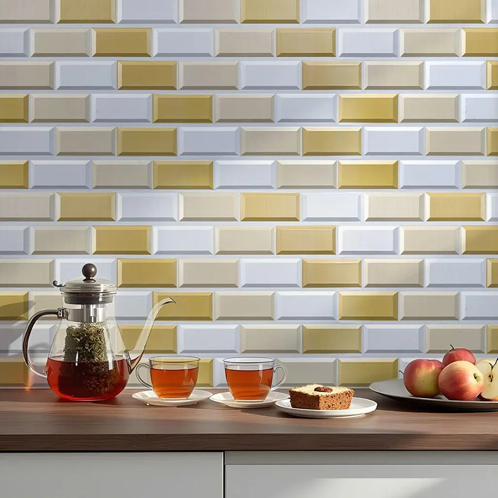 Декоративна панель Sticker Wall ПВХ 960х480х4мм Біло-бежева клінкерна цегла SW-00001430 - фото 7