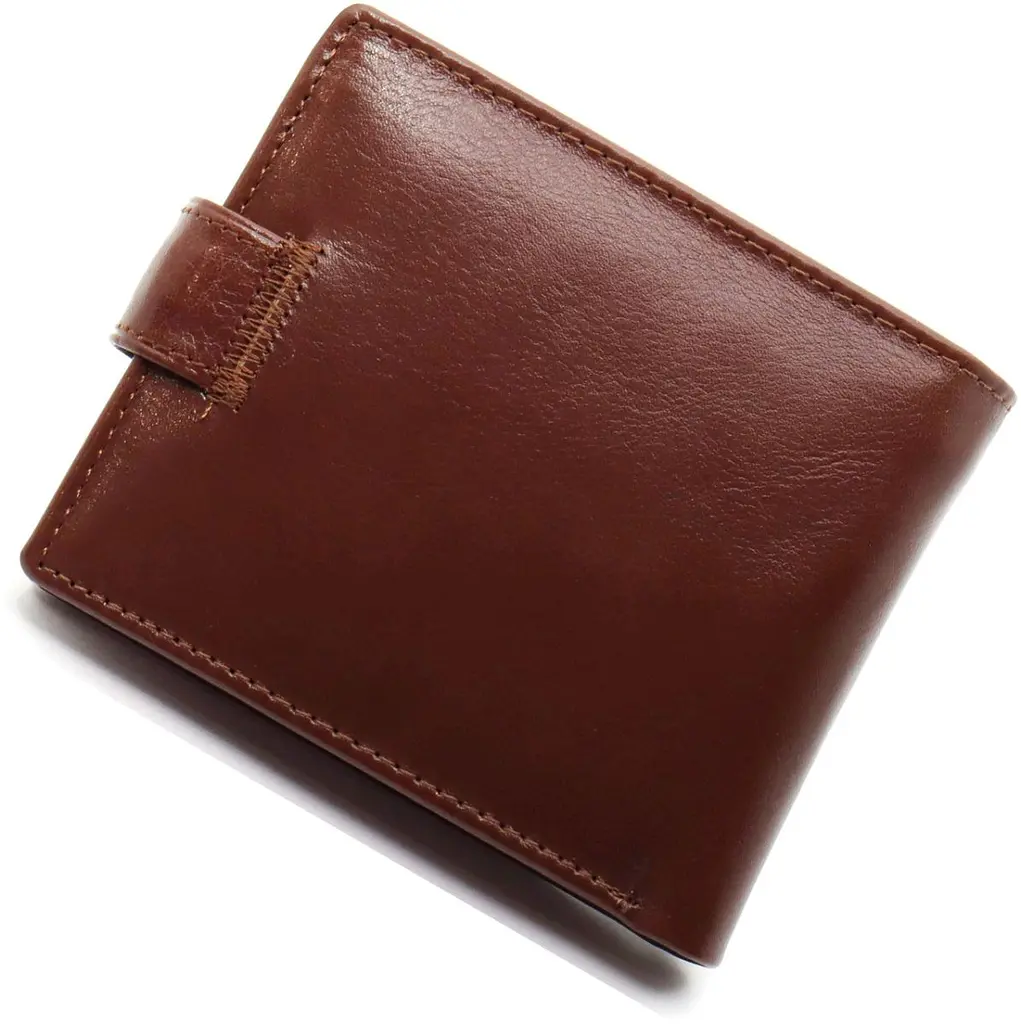 Коричневе чоловіче портмоне з натуральної шкіри з фіксацією ST Leather ST103 9,5 см - фото 2