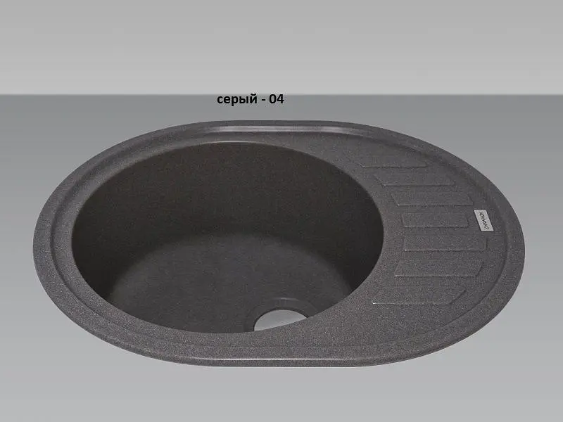 Кухонна мийка Adamant OVUM графіт 615x495x200 мм, з крилом 61,5 см - фото 3