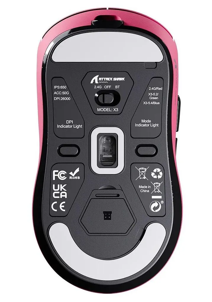 Миша Attack Shark X3 Wireless (AS-6972792471136-P) Pink (G-000004485) - фото 3