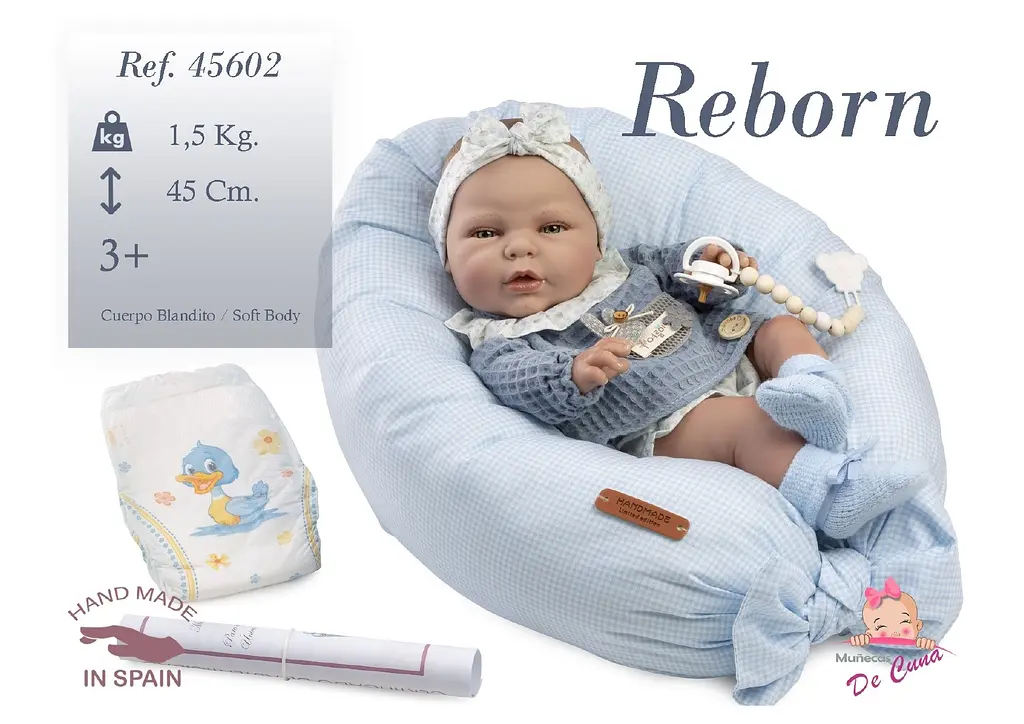 Лялька Munecas De Cuna Reborn блакитний одяг 45 см (45602) - фото 2
