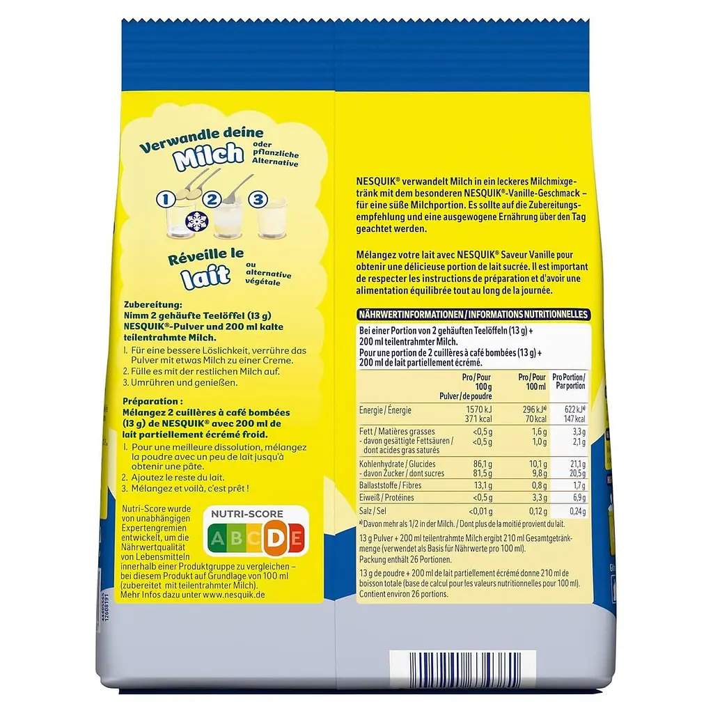 Молочний напій Nestle Nesquik Milk Mix Vanilla Flavour 350 г - фото 2