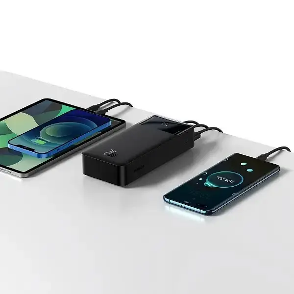 Портативный зарядный повербанк Baseus Bipow Digital Display 30000 mAh на 20 W LED-дисплей + кабель оригинал - фото 7