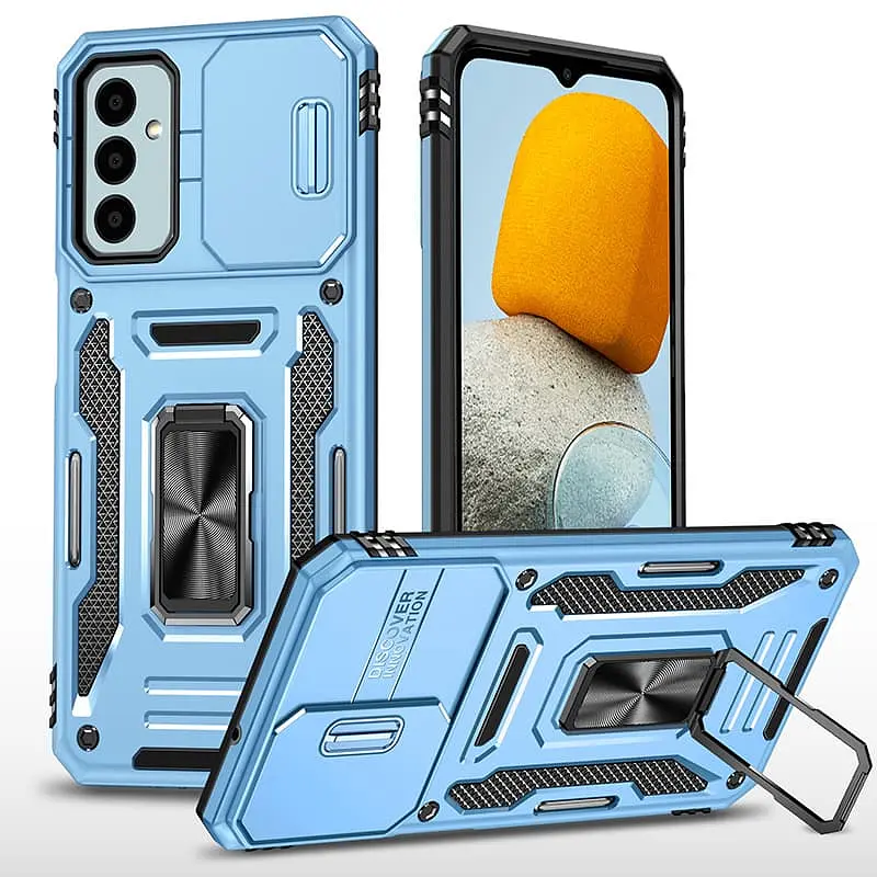 Ударопрочный чехол Epik Camshield Army Ring для Samsung Galaxy A27 Голубой / Light Blue