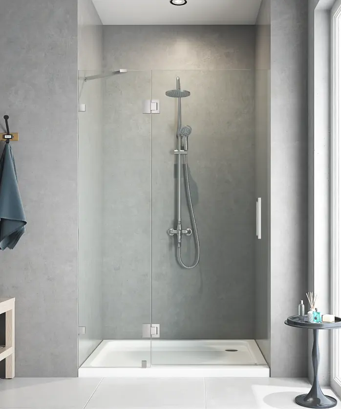 Двері в нішу Koer SR SD04-120x200-TR-01 прозоре скло Easy Clean 10 мм, хром KR5387, універсальні, прозорий, хром - фото 9