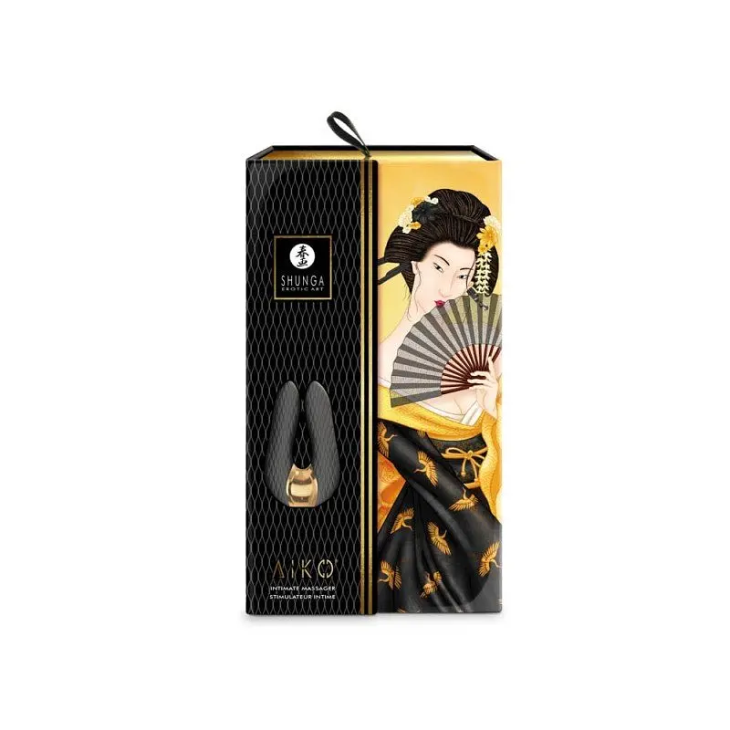 Вібромасажер Shunga - Aiko Intimate Massager, 10.8х6.5 см (чорний) - фото 7