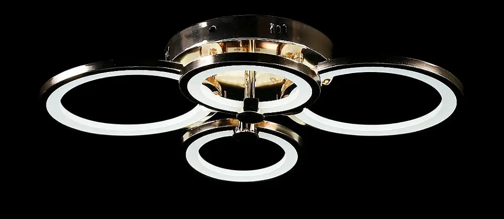 Люстра стельова LED Splendid Ray LK38/2+2, 4 лампи, золото/білий, 60 см, димер, сучасний стиль для дому - фото 2