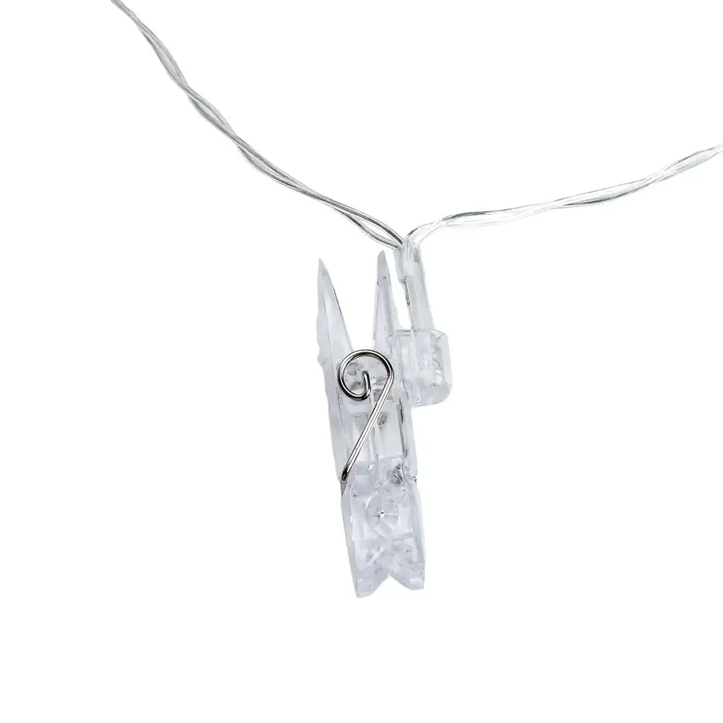 Гирлянда-нить GarlandoPro Прищепки 20 LED длина 5 м, теплый белый (A65) - фото 10