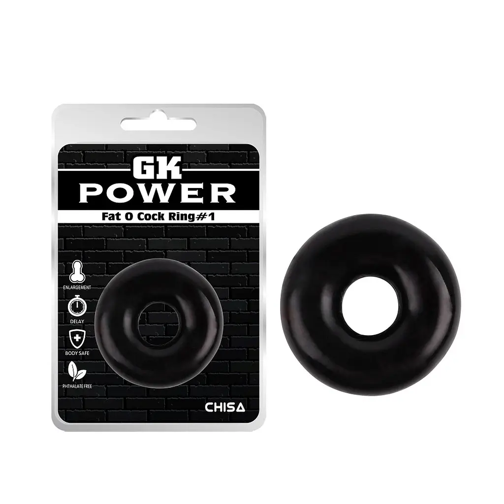 Ерекційне кільце GK Power Fat O Cock Ring No.1 чорний - фото 2