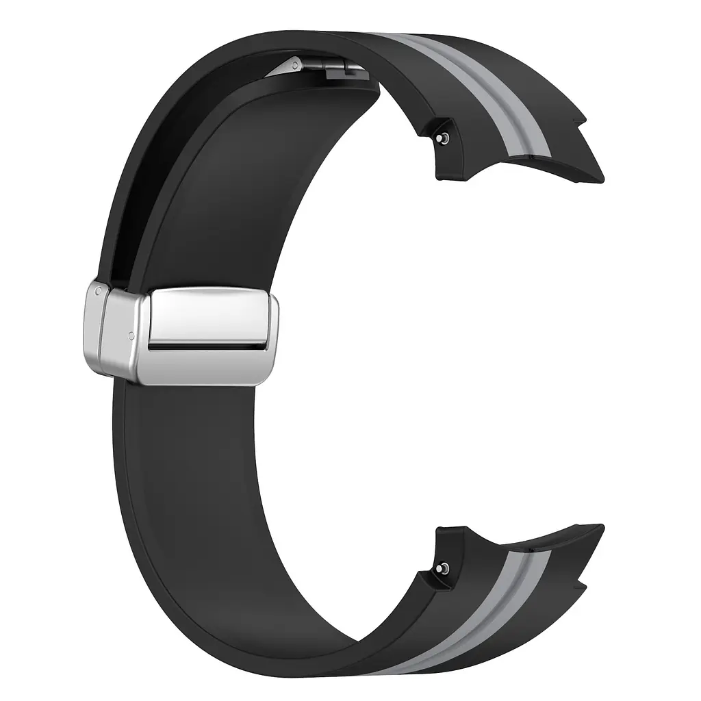 Браслет Cls-line для Samsung Galaxy Watch 5 - черно-серый ширина крепления 20мм силикон Watchbands (W16-5WB12317561) - фото 3