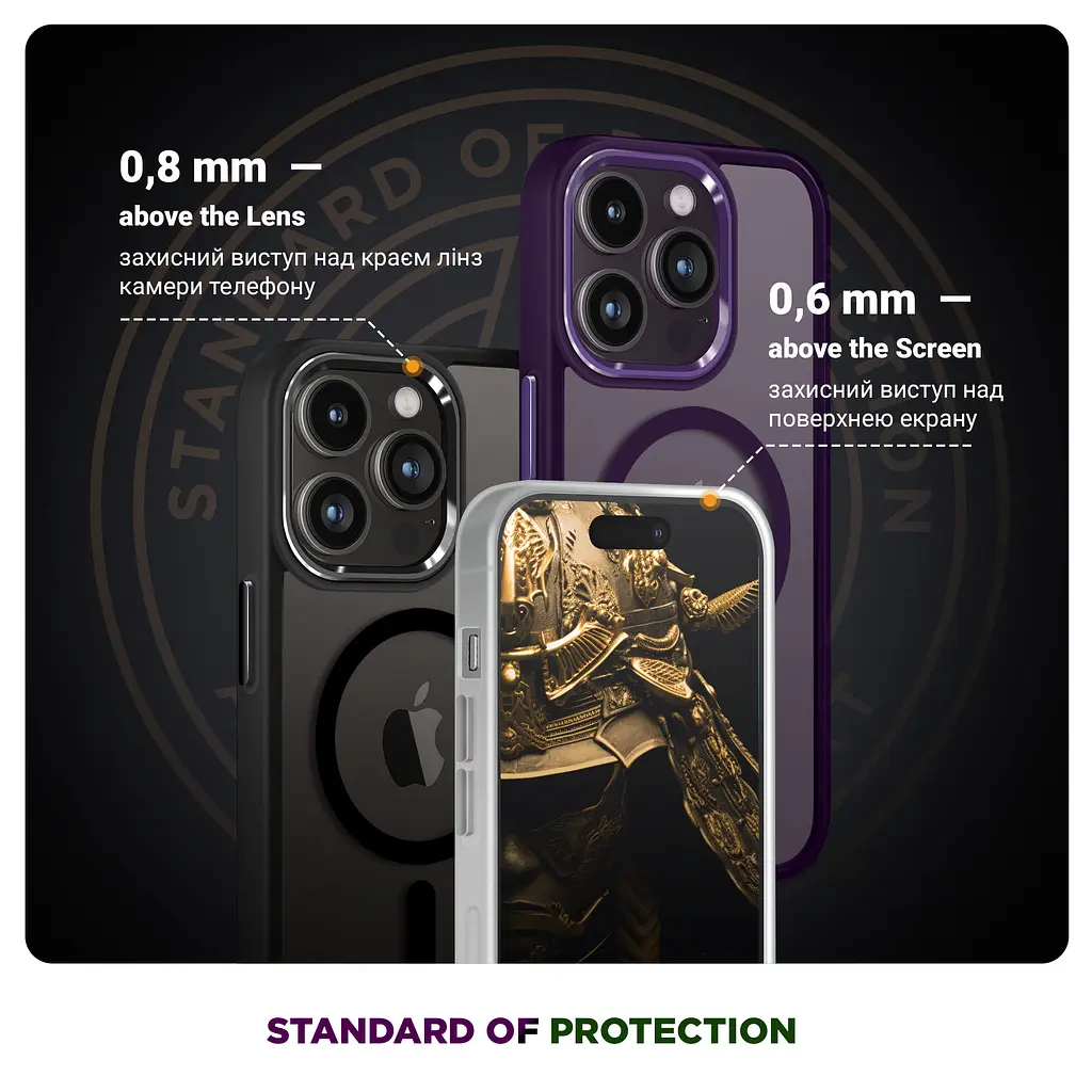 Чехол для Apple iPhone 14 Pro Max, Unit MagSafe, белый, прозрачный, магсейф, противоударный, магнитный, панель-накладка с поддержкой MagSafe, с поддержкой беспроводной зарядки, TPU+PC, защита всего корпуса, ударостойкий, ArmorStandart (ARM70438) - фото 4