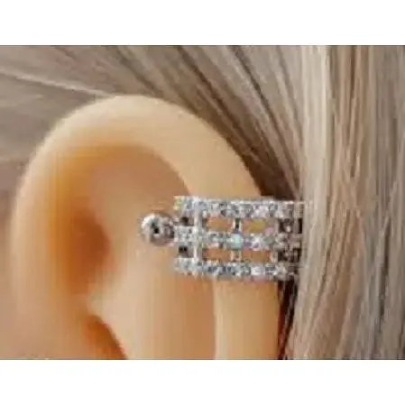 Серебряная серьга кольцо для пирсинга хеликса Ирий со штангой. 40081ШТ - фото 2