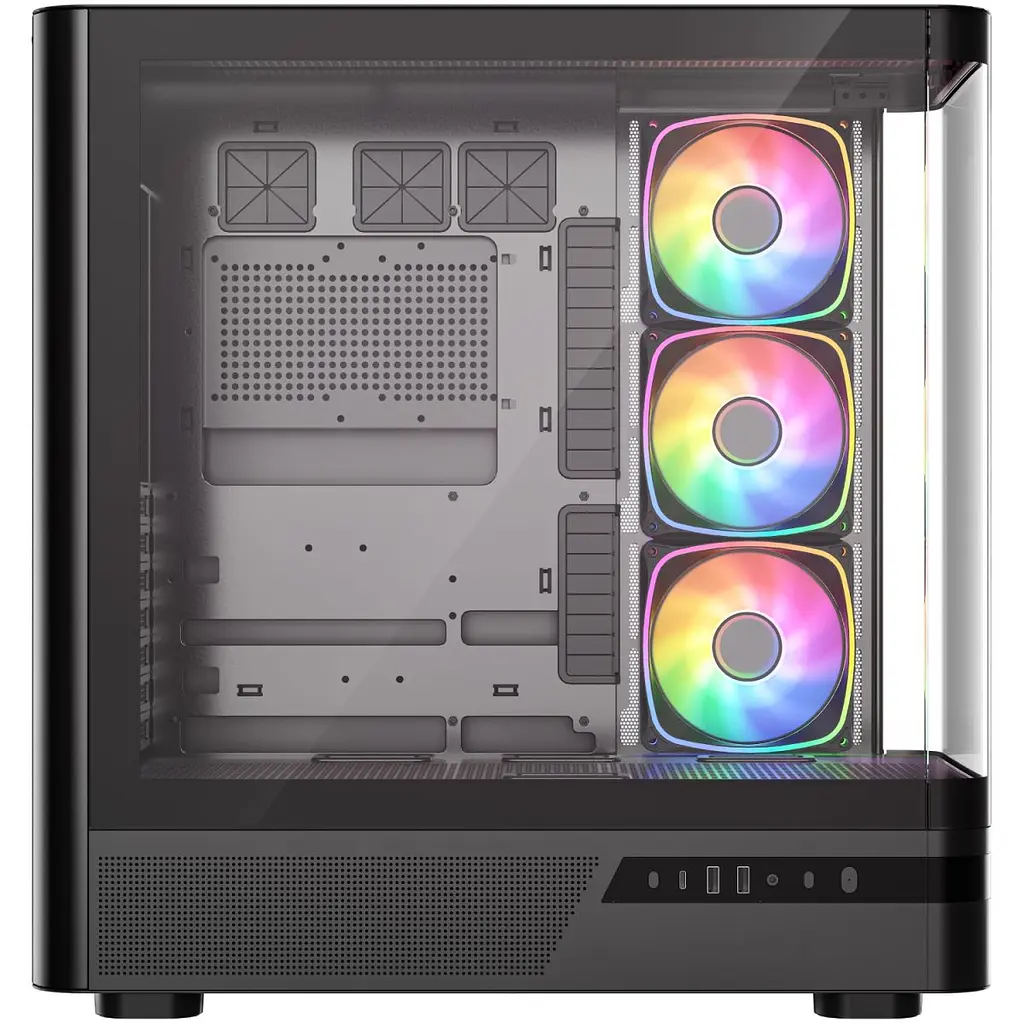 Корпус Modecom VOLCANO AQ200 ARGB MIDI FRONT LCD, 4x120 мм fans BLACK без БЖ ATX (MC-A-AQ200-4FA-B) - фото 9