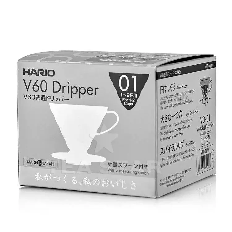 Пуровер пластиковый Hario V60 01 белый (VD-INT-01W) - фото 3