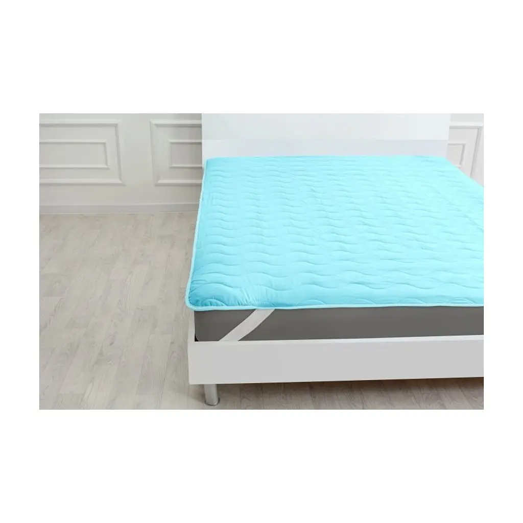 Наматрацник MirSon Eco Light №1716 Wool Air-line на резинці по кутках Blue 120x190 см (2200002889063)