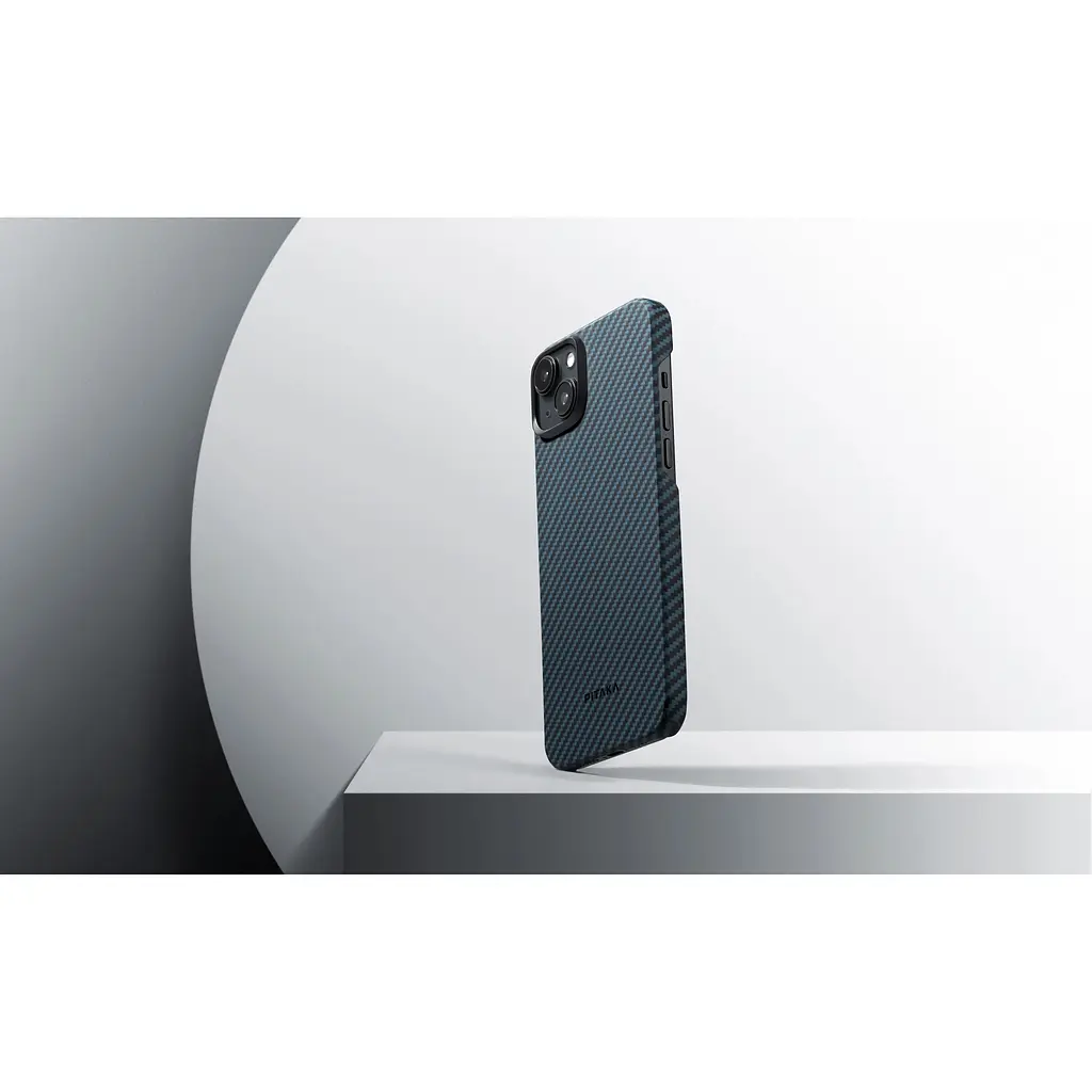 Чехол-накладка Pitaka MagEZ Case 4 Twill 1500D Black/Blue для iPhone 15 (KI1508) - фото 9