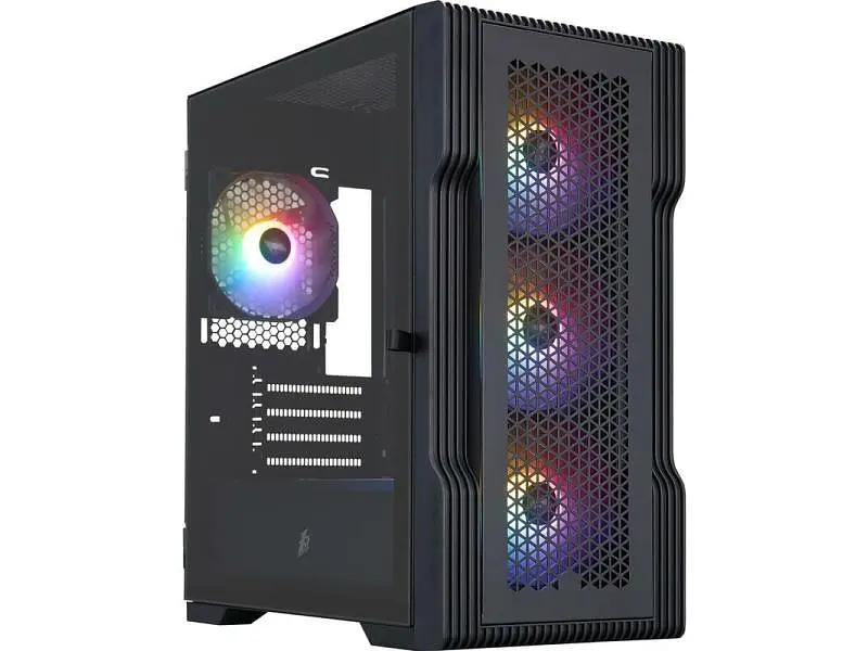 Корпус 1stPlayer T3-BK-4F1 Black