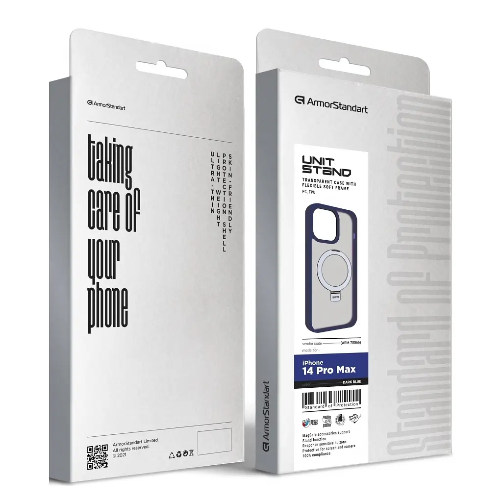 Чохол до мобільного телефона Armorstandart Unit Stand Apple iPhone 14 Pro Max Dark Blue (ARM70566) - фото 2
