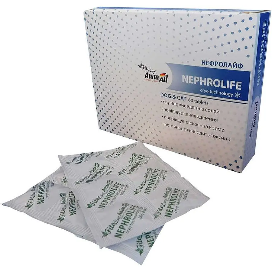 Фитокомплекс AnimAll FitoLine Nephrolife для кошек и собак 60 таблеток - фото 2