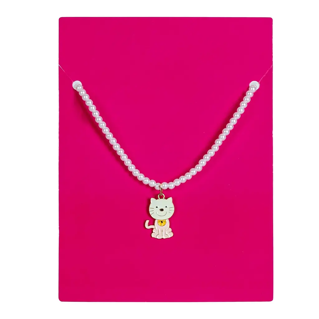 Намисто Lukky Fashion перлинне з підвіскою у вигляді котика (T24641) - фото 2