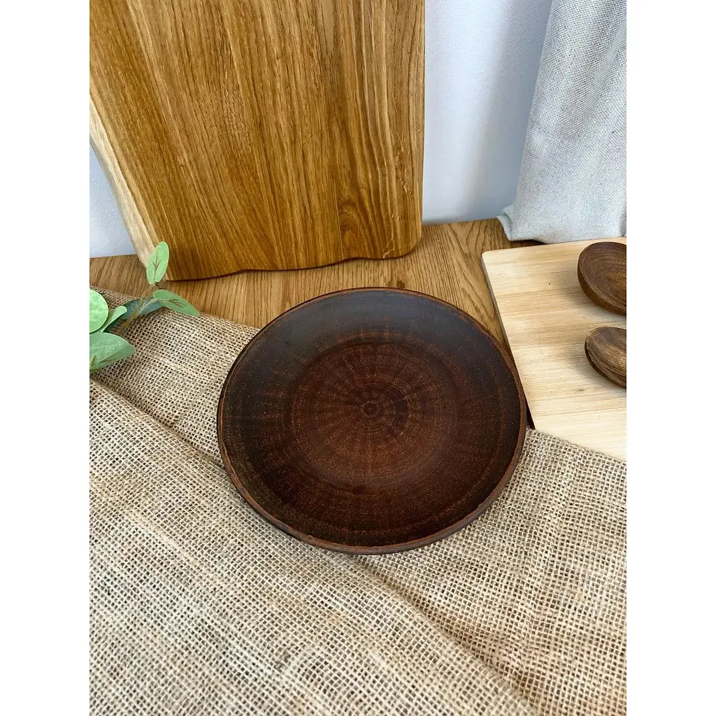 Тарілка 21 см керамічна (глиняна) Гладка - фото 2