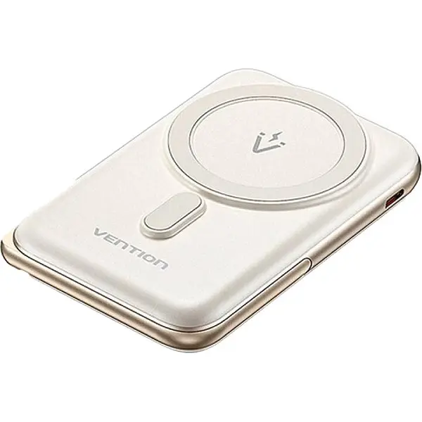 Універсальна мобільна батарея Vention Magnetic Wireless 10000mAh 20W PD USB-C In/Out, QI-15W Білий - фото 2