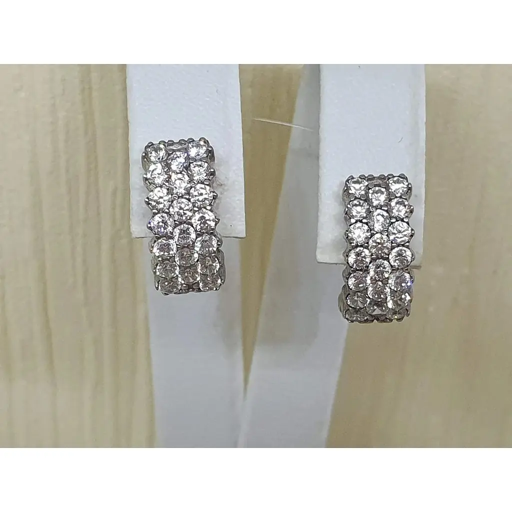 Серебряные серьги Qvaliz с фианитами. 90200080 - фото 3