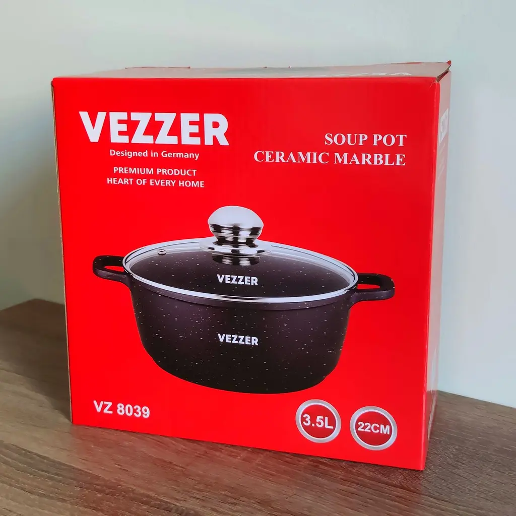 Каструля Vezzer з кришкою 22 см 3.5 л чорна (VZ8039) - фото 8