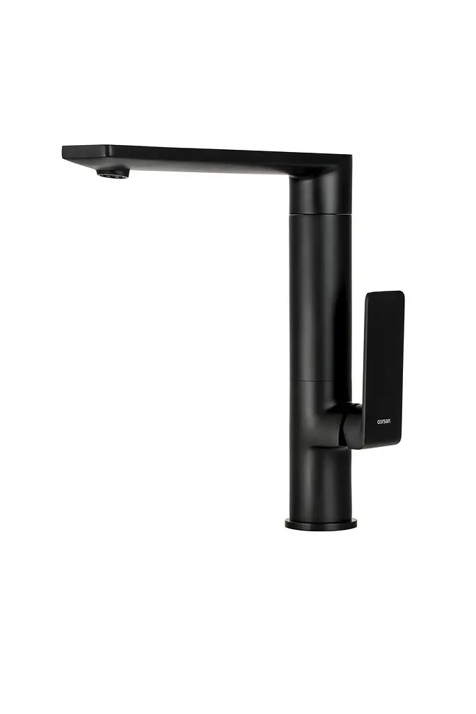 Змішувач для кухні Corsan Trino black mat з рухомим носиком CMB7121BL Чорний матовий - фото 5