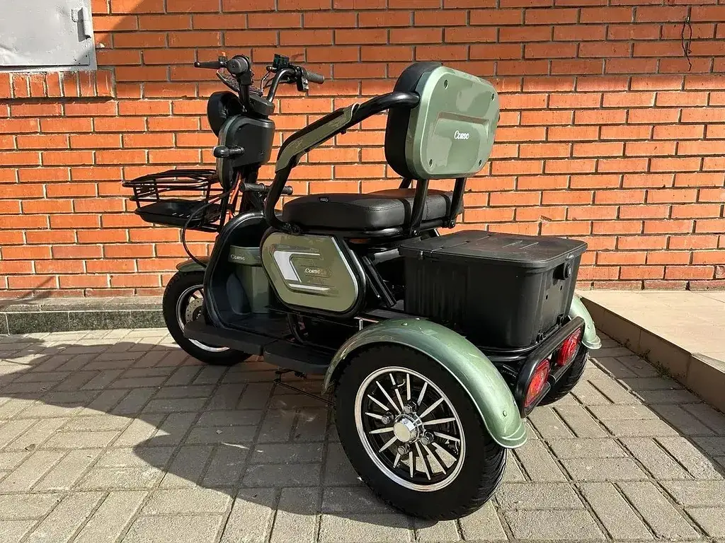 Электроскутер Трехколесный Corso Logan (1200W 72V/23Ah) Зеленый - фото 7