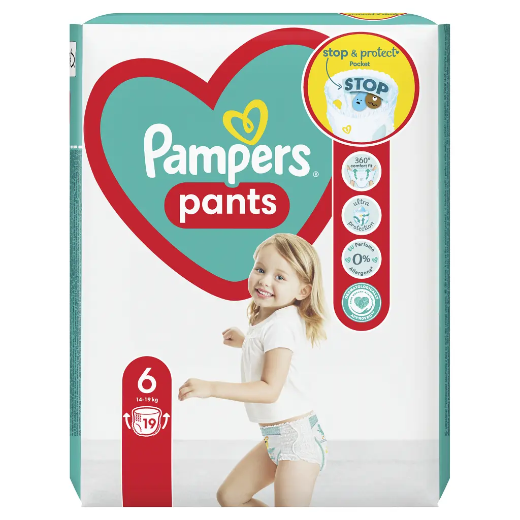 Підгузки Pampers трусики Pants Giant Розмір 6 (14-19 кг) 19 шт (8006540067802) - фото 3