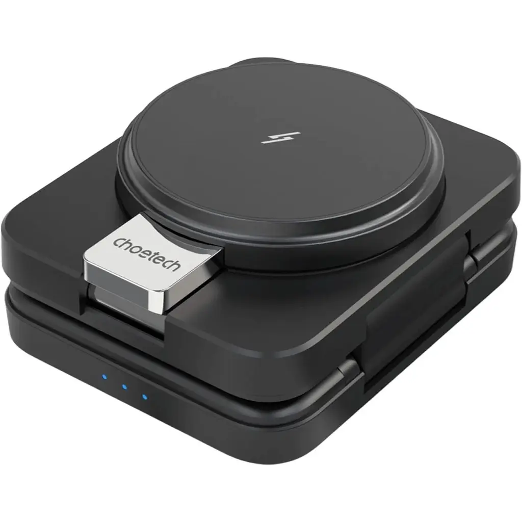 Бездротовий зарядний пристрій Choetech T636-F Qi2 3in1 Foldable Magsafe Wireless Charger Black [127160] - фото 6