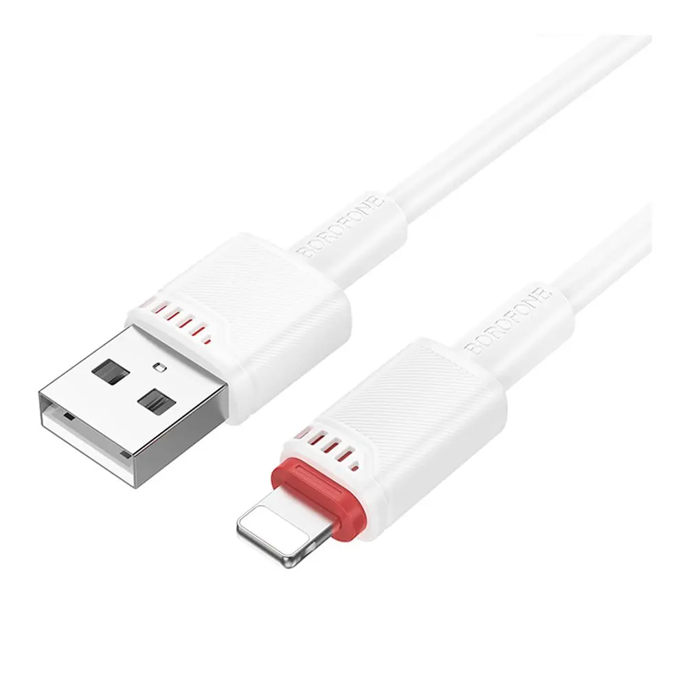 Кабель синхронізації Borofone BX110 Premium USB to Lightning 2.4A 1 м White (37239_3611053) - фото 3