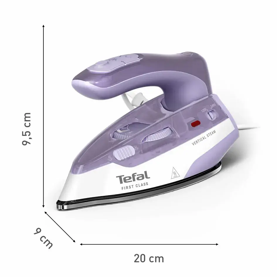 Праска дорожня Tefal First Class, 1000Вт, 65мл, паровий удар -45гр, нерж. сталь, біло-фіолетовий teh0016267 - фото 4