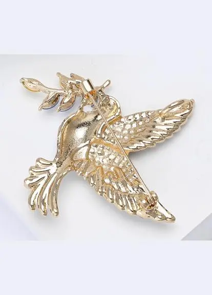 Брошь Голубь мира брошь-булавка символ Украины желто-голубая - фото 3