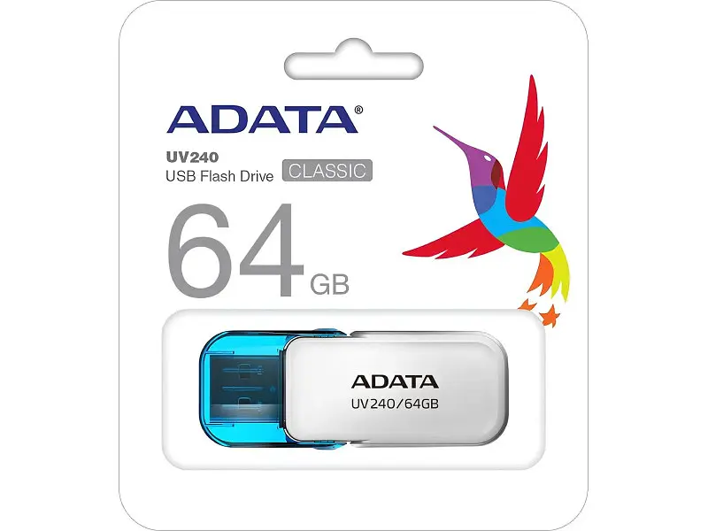 USB флеш накопичувач ADATA 64 GB UV240 USB 2.0 White (AUV240-64G-RWH) - фото 3
