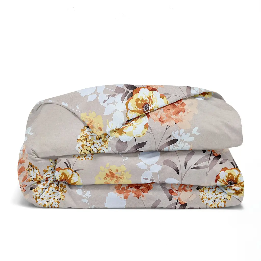 Комплект постельного белья Cosas Roxy flowers Семейный бежевый (FlowerRoksiBeige_Mustard16_160x2) - фото 5