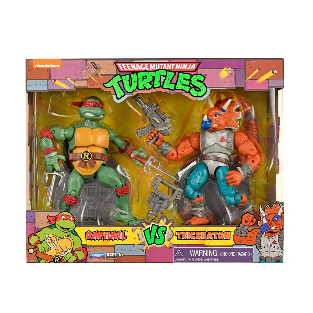 Набор фигурок TMNT Черепашки-ниндзя классические Рафаэль против Трицератона, 15 см (81278) - фото 4