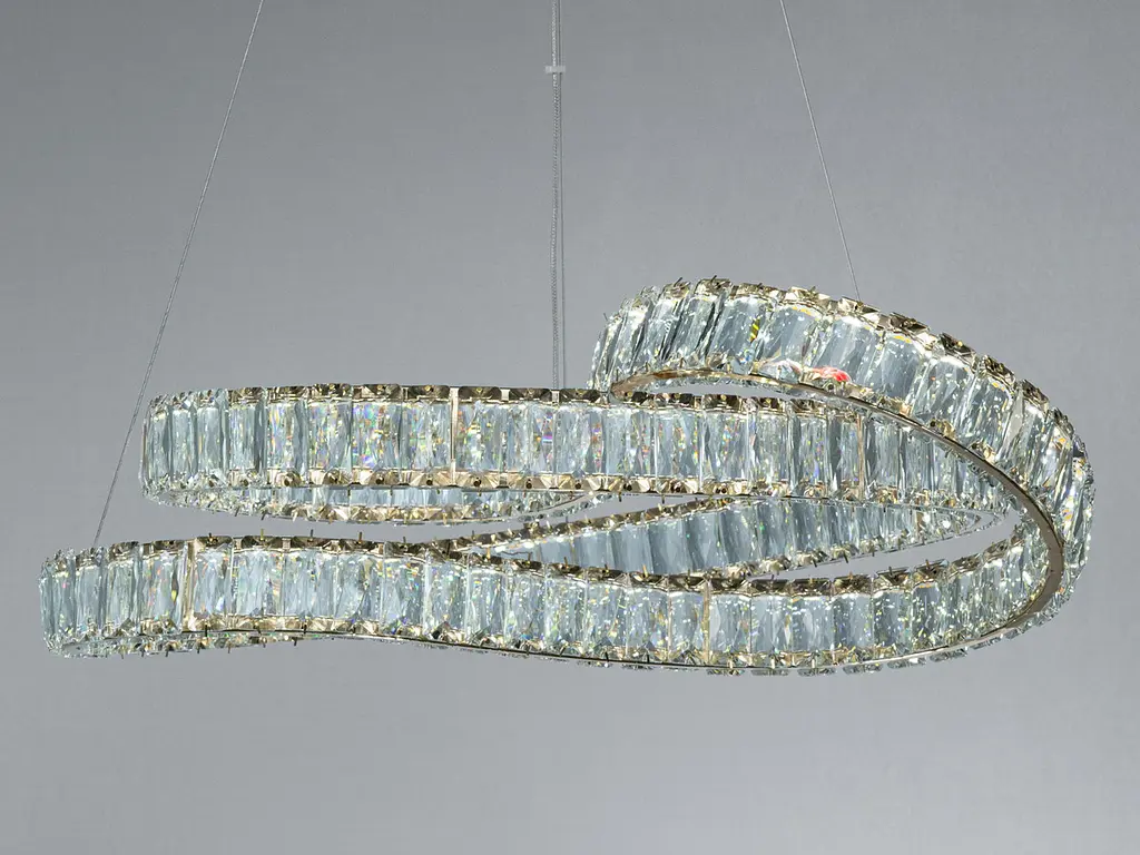 Елегантна підвісна LED-люстра для залу Diasha D8816/600G, золото, 85W, 4675 lm - фото 4