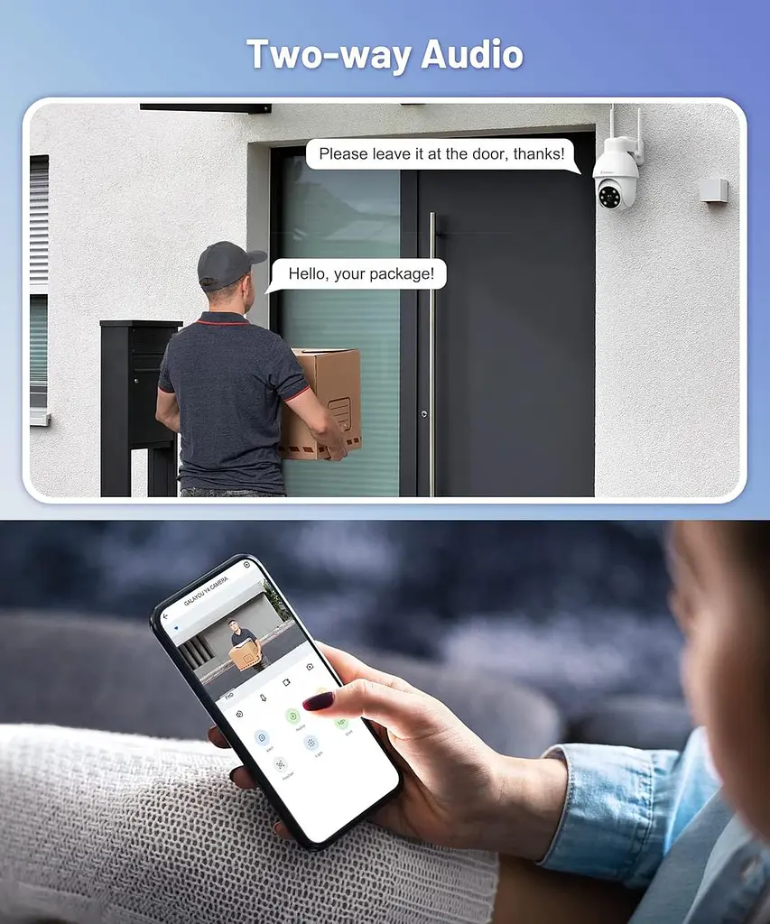 Зовнішня Wi-Fi камера Galayou Y4 2K з поворотом 360° і нічним баченням - фото 6
