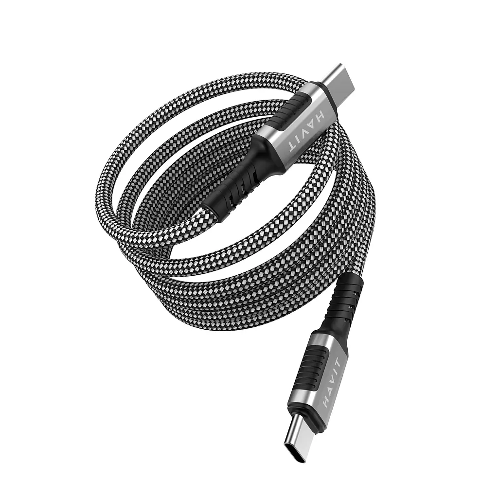 Кабель Havit CB6297 PD60W 3A USB-C to USB-C 1 м черный (HV-CB6297) - фото 6