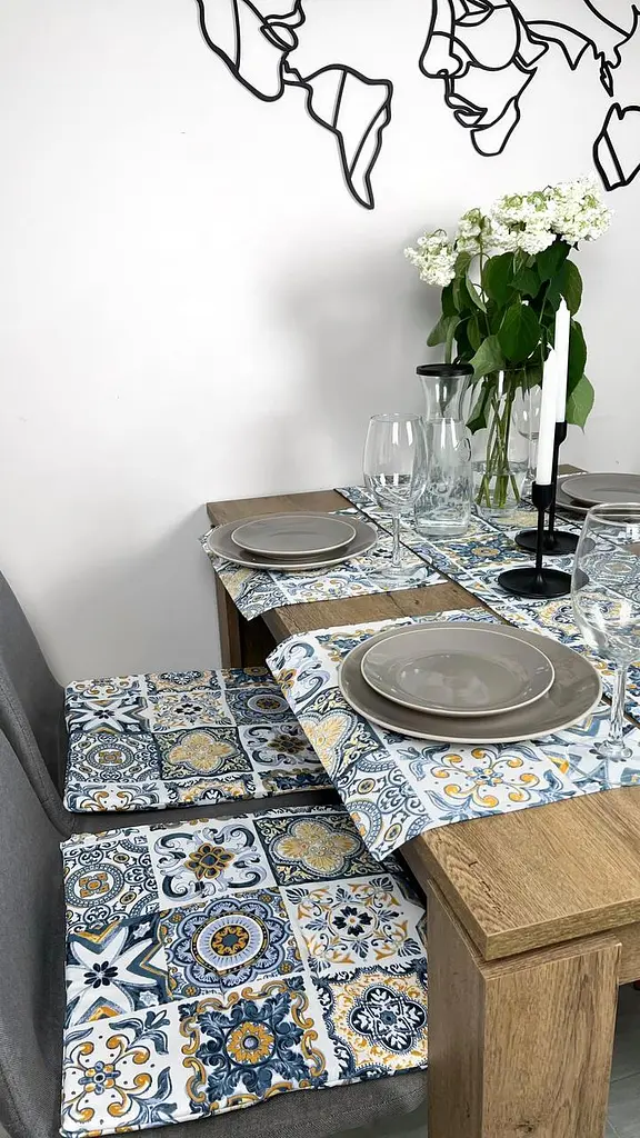 Комплект Дорожка водоотталкивающая Витраж плитка синяя 200х40 см 4 шт. - фото 5