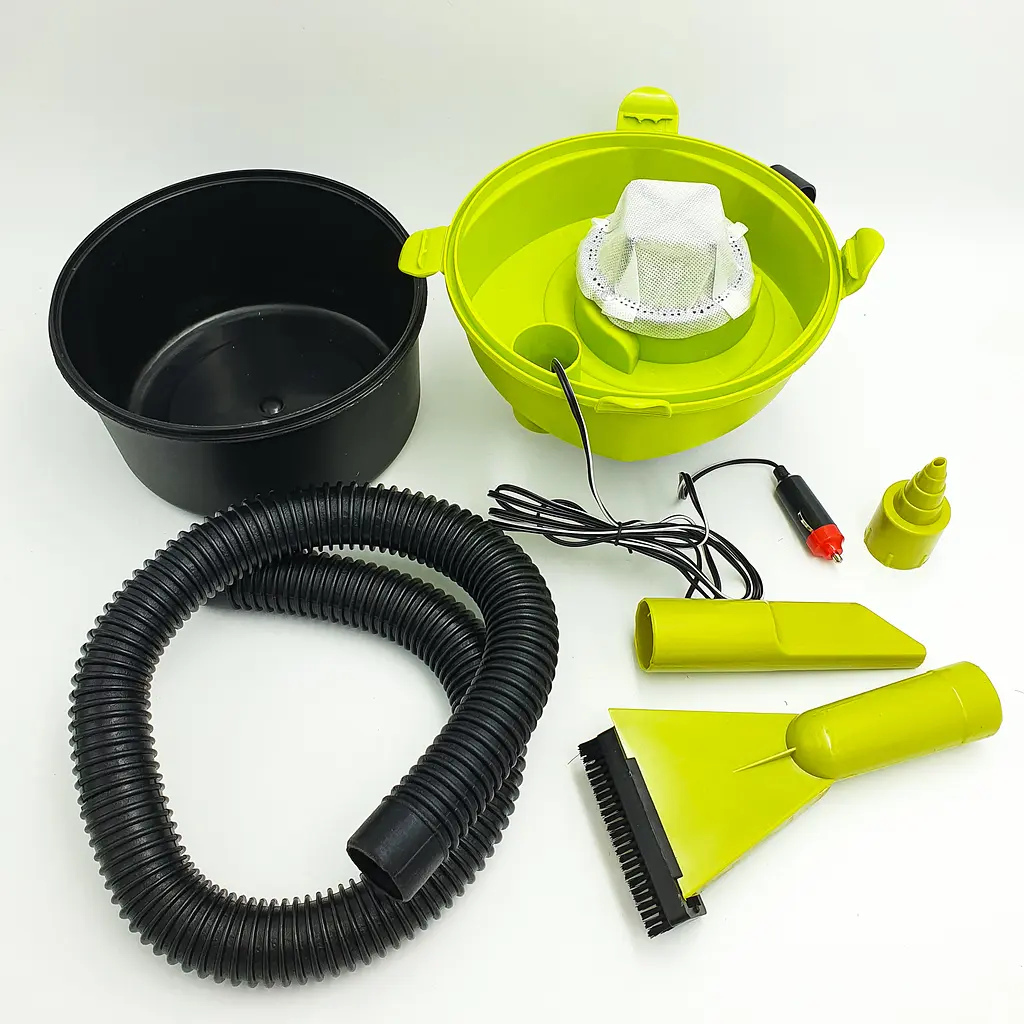 Автомобільний пилосос із функцією насоса 2 в 1 від прикурювача 12В Black Wet & Dry Auto Vacuum Cleaner зелений - фото 3