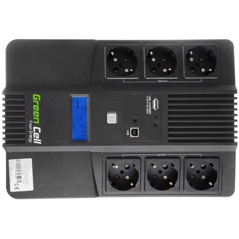 Линейно-интерактивный ИБП Green Cell UPS06 (600VA/360W) - фото 2